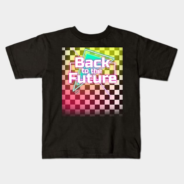 Back to the Future - Neon 50s Diner Kids T-Shirt by JadeGair